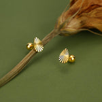 Sterling Silver Sunburst Teardrop 16G Flat Back Earrings