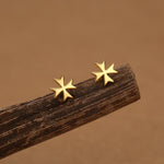 Sterling Silver Maltese Cross Stud Earrings