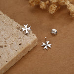 Sterling Silver Maltese Cross Stud Earrings