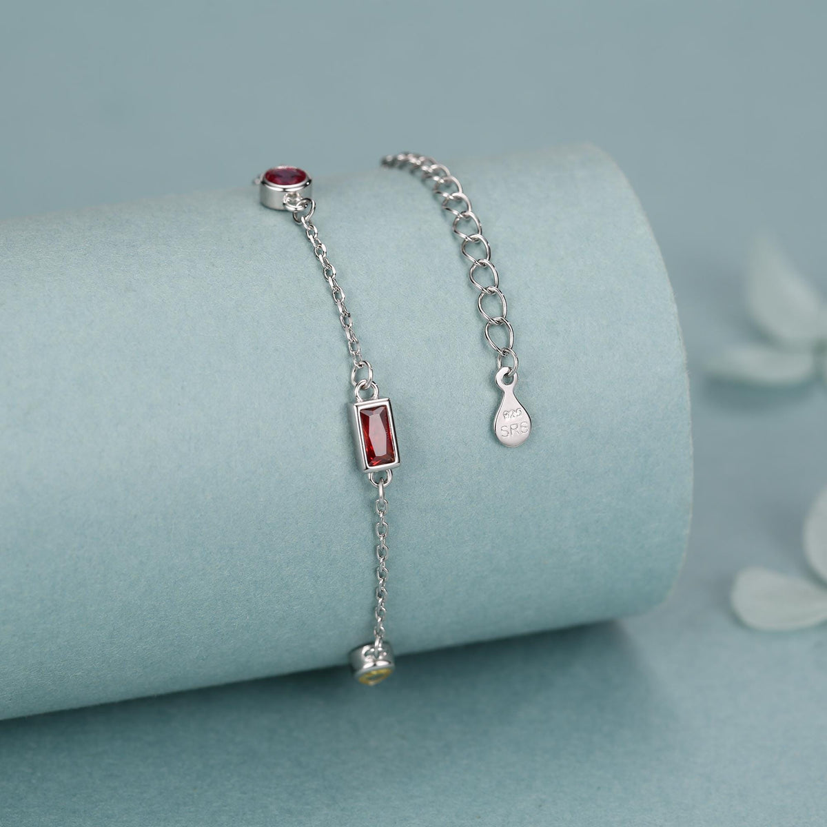 Rainbow CZ Multi Shape Station Bracelet