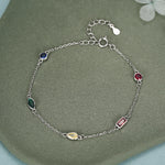 Rainbow CZ Multi Shape Station Bracelet