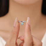 Aqua Green Opal Chevron Ring