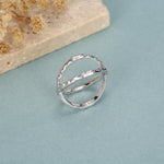 Hammered X Crossover Stacking Ring