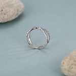 Hammered X Crossover Stacking Ring