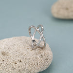 Hammered X Crossover Stacking Ring