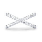 Hammered X Crossover Stacking Ring