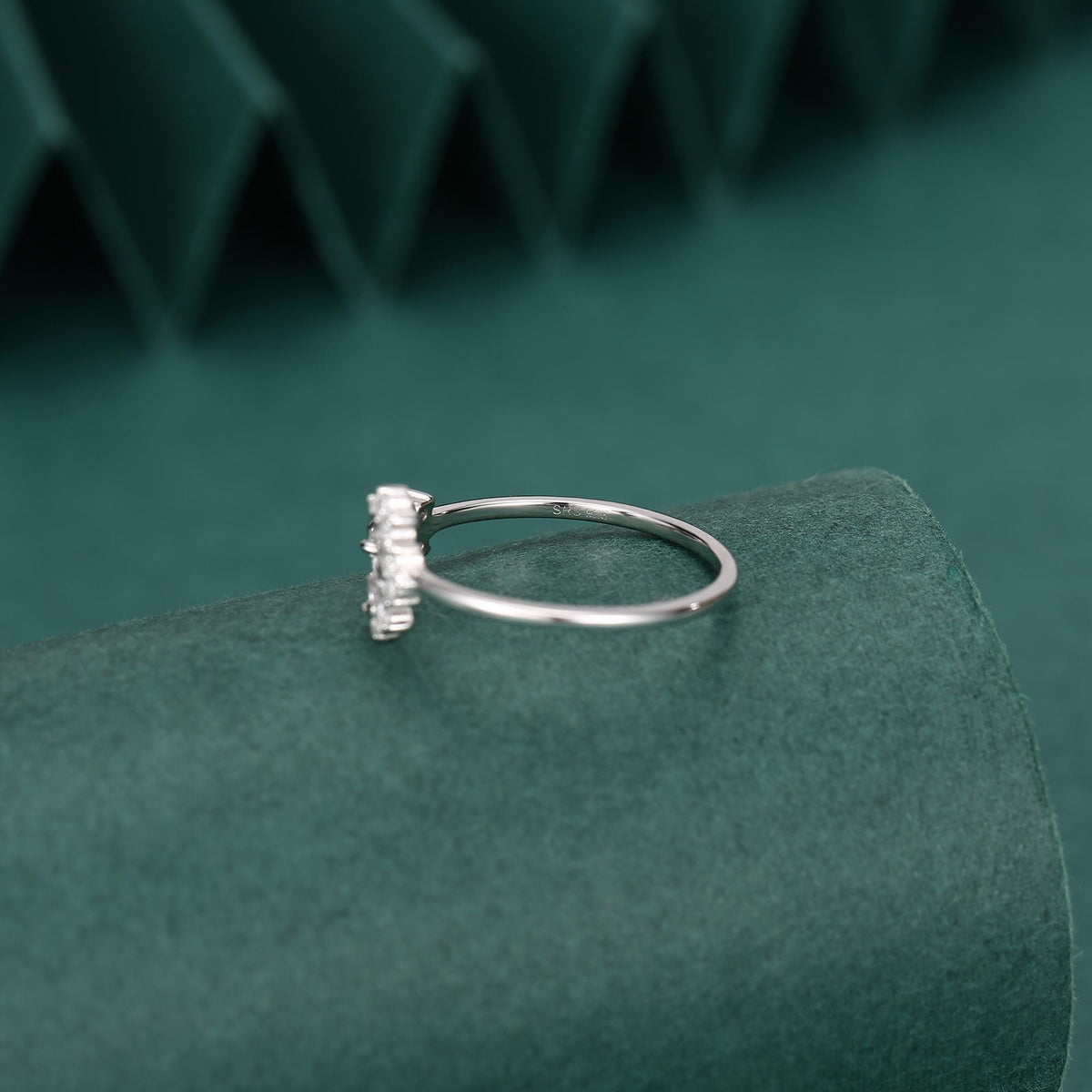 CZ Forget-Me-Not Flower Bouquet Open Ring