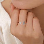 CZ Forget-Me-Not Flower Bouquet Open Ring