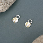 Sterling Silver Kintsugi Disc Earring Charms for Hoop Earrings