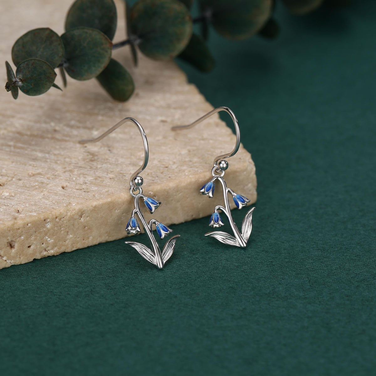Sterling Silver Bluebell Flower Hook Earrings