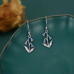 Sterling Silver Bluebell Flower Hook Earrings