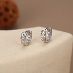 Sterling Silver Organic Molten Huggie Hoop Earrings