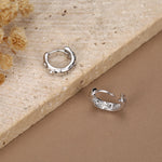 Sterling Silver Organic Molten Huggie Hoop Earrings
