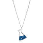 Sterling Silver Blue Chemistry Flask Necklace