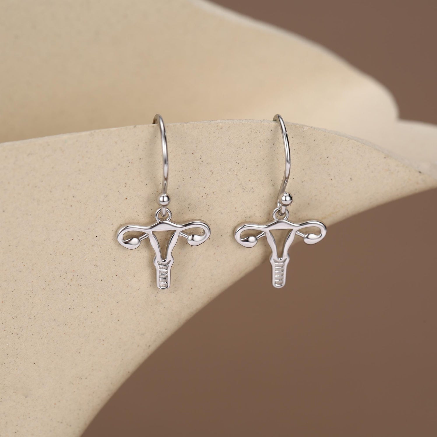 Sterling Silver Female Anatony Hoop Earrings