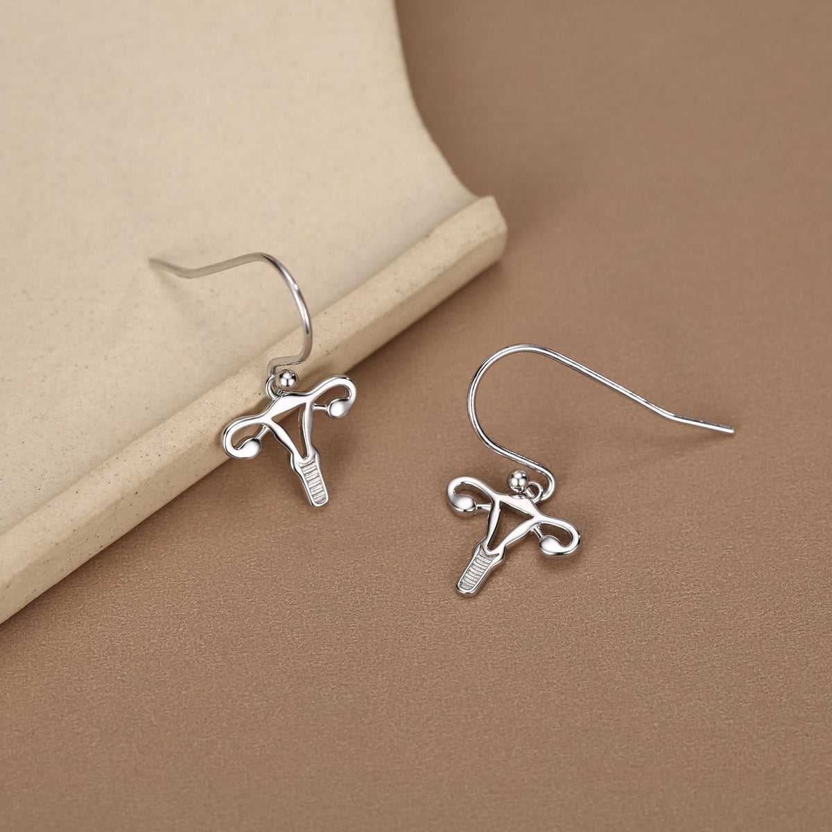 Sterling Silver Female Anatony Hoop Earrings
