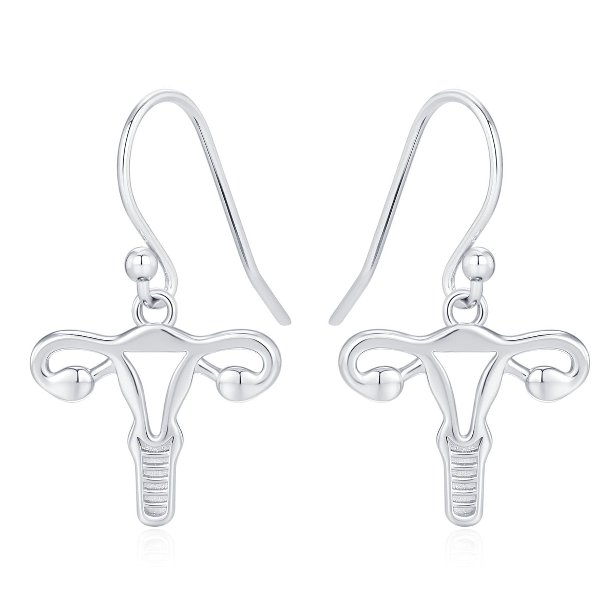 Sterling Silver Female Anatony Hoop Earrings