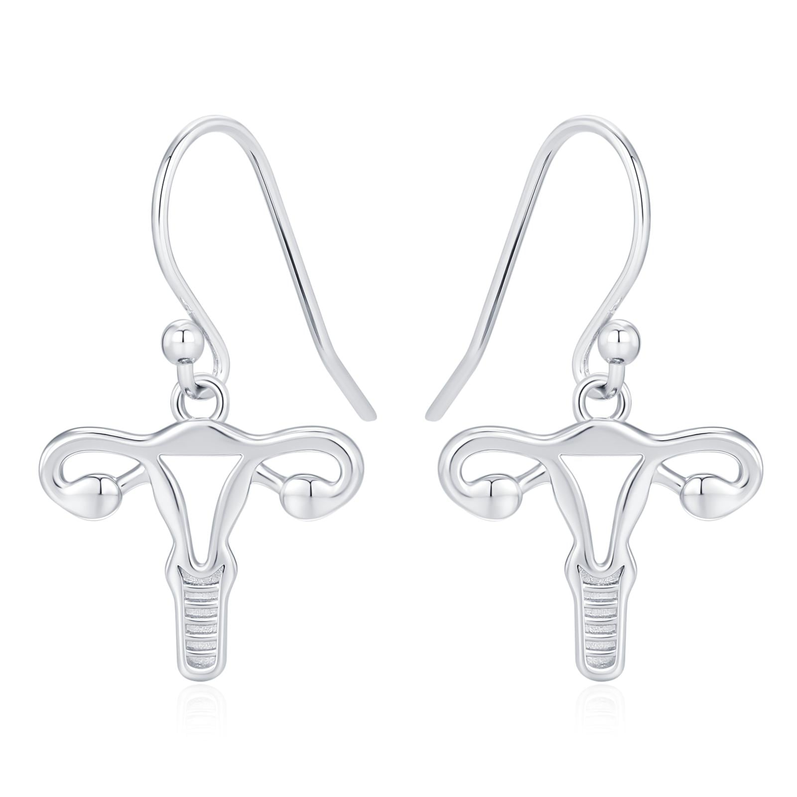 Sterling Silver Female Anatony Hoop Earrings