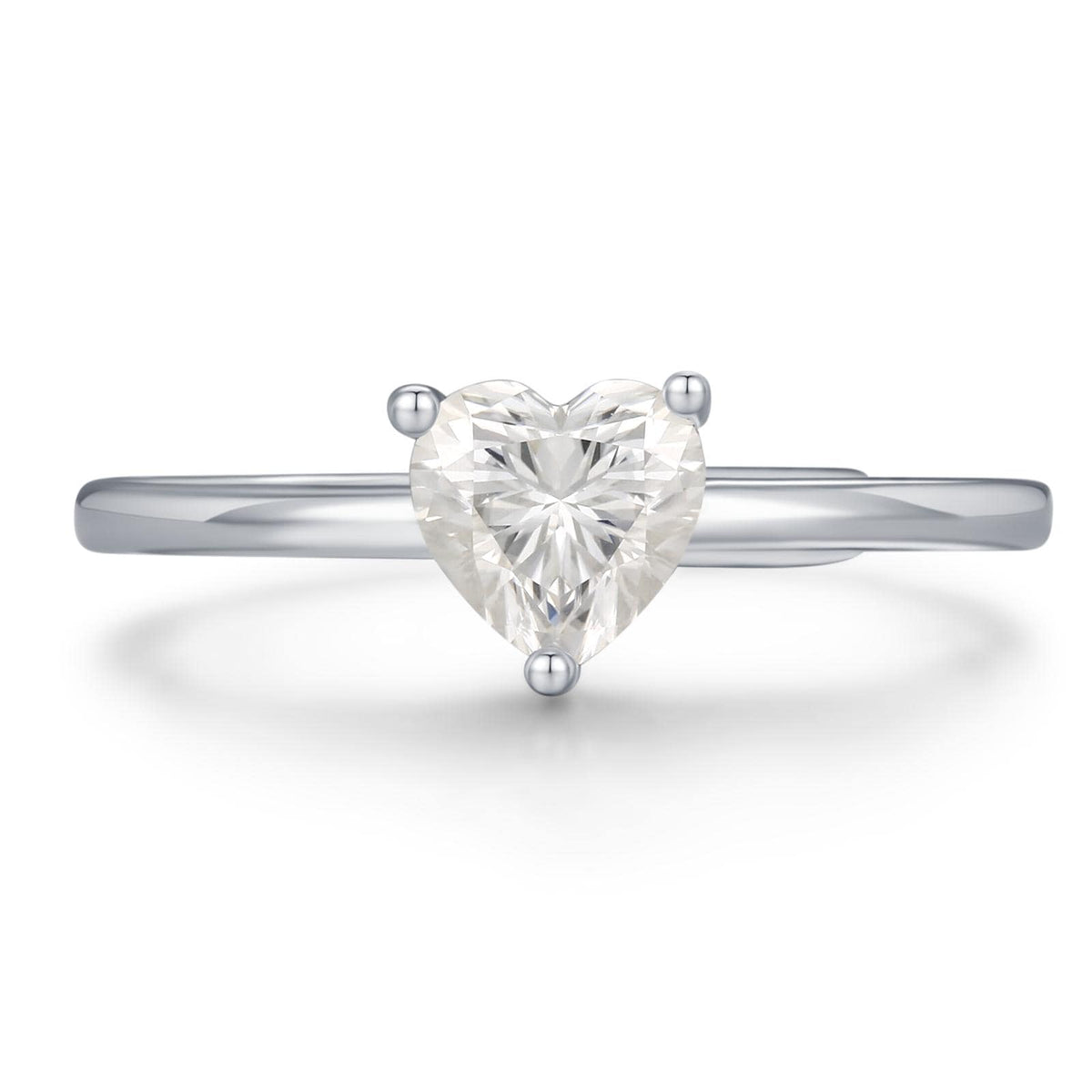 Sterling Silver Moissanite Heart Ring
