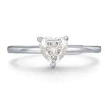 Sterling Silver Moissanite Heart Ring