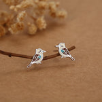 Sterling Silver Enamel Tiny Kookaburra Stud Earrings
