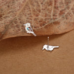 Sterling Silver Enamel Tiny Kookaburra Stud Earrings