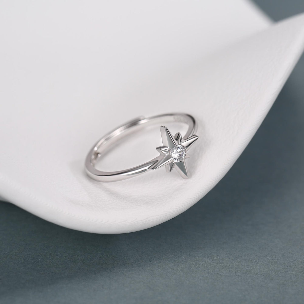 Sterling Silver North Star CZ Ring