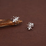 Sterling Silver Ant 18G Screw Back Earrings