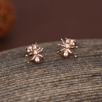 Sterling Silver Ant 18G Screw Back Earrings