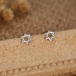 Sterling Silver Star of David Star Stud Earrings, Silver, Gold or Rose Gold, Dainty Star Earrings