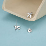 Tiny Plane Stud Earrings in Sterling Silver, Silver or Gold, Airplane Earrings, Stacking Earrings