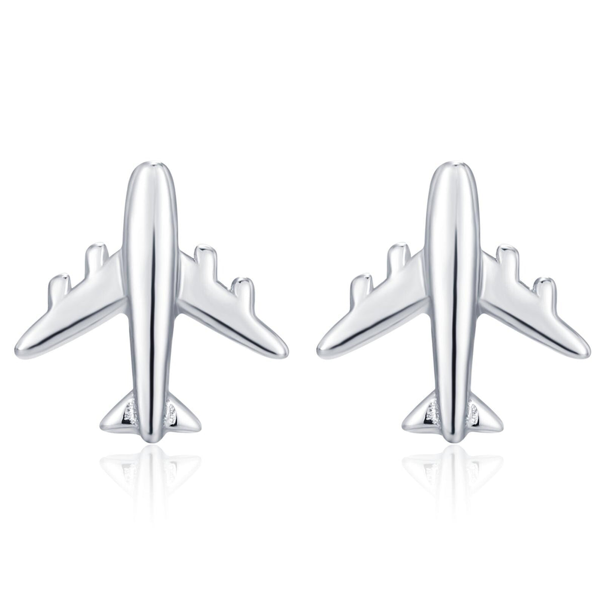 Tiny Plane Stud Earrings in Sterling Silver, Silver or Gold, Airplane Earrings, Stacking Earrings