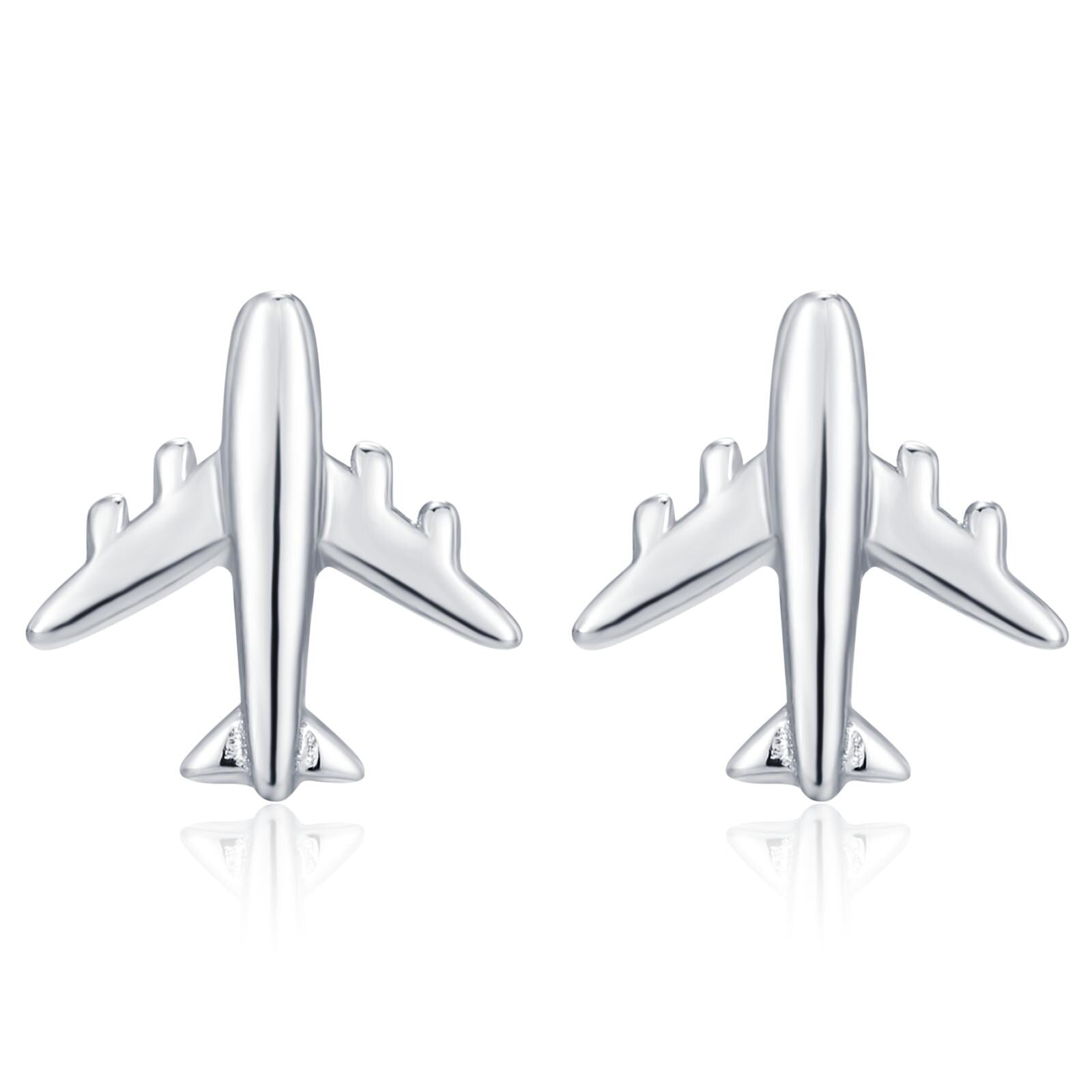 Tiny Plane Stud Earrings in Sterling Silver, Silver or Gold, Airplane Earrings, Stacking Earrings