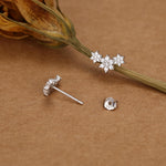 Tiny Flower Bouquet CZ Cluster Stud Earrings in Sterling Silver