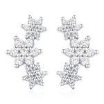 Tiny Flower Bouquet CZ Cluster Stud Earrings in Sterling Silver