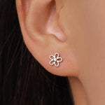 Small Forget-me-not Flower Blossom Stud Earrings in Sterling Silver, Nature Inspired Dainty Jewellery E59