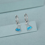 Sterling Silver Chemistry Flask Charm Hoop Earrings