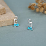 Sterling Silver Chemistry Flask Charm Hoop Earrings
