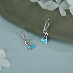 Sterling Silver Chemistry Flask Charm Hoop Earrings