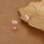 Sterling Silver Sunburst Teardrop 16G Flat Back Earrings