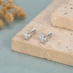 Sterling Silver Maltese Cross 16G Flat Back Earrings