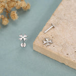 Sterling Silver Maltese Cross 16G Flat Back Earrings