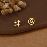 Sterling Silver @ and Hashtag Stud Earrings