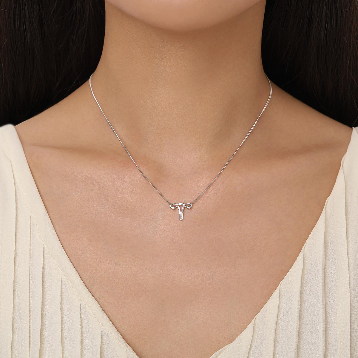 Sterling Silver Female Anatomy Necklace