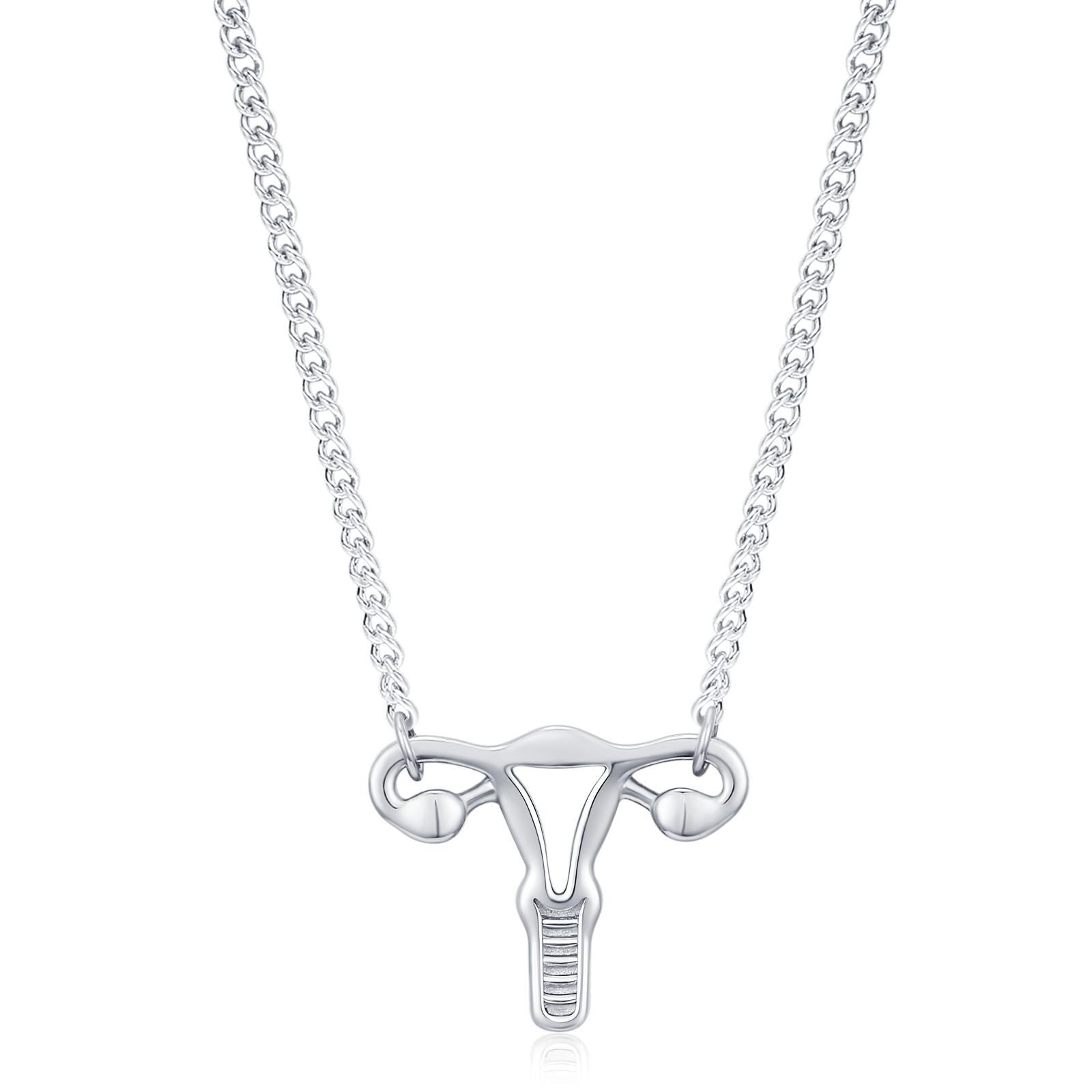 Sterling Silver Female Anatomy Necklace