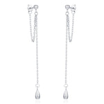 Sterling Silver Teardrop Chain Threader Earrings
