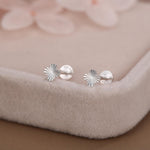 Sterling Silver Quatrefoil Flower 16G Flat Back Earrings