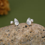 Sterling Silver Sunburst Teardrop 16G Flat Back Earrings