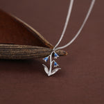 Sterling Silver Enamel Bluebell Flower Necklace