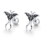 Sterling Silver Luna Moth 18G Screw Back Earrings